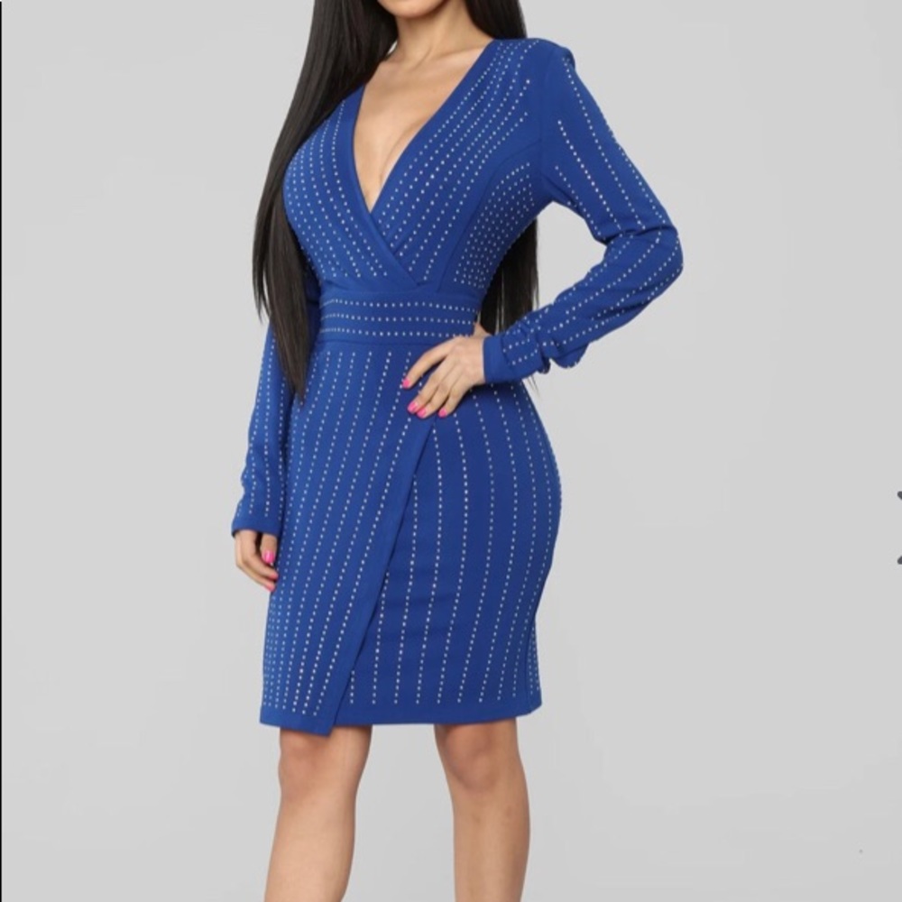 Blue Rhinestone dress - Picture 2 of 4